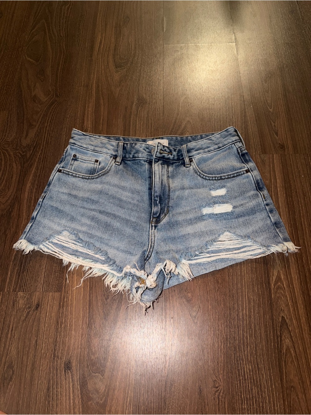 PacSun Light Wash Distressed Denim Cutoff Shorts
